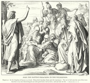 Jean-Baptiste prêchant dans le désert (gravure) - Julius (after) Schnorr von Carolsfeld