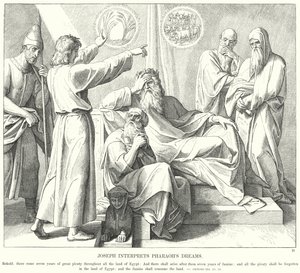 Joseph interprète les rêves de Pharaon (gravure) - Julius (after) Schnorr von Carolsfeld