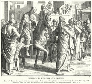 Mardochée est honoré et exalté - Julius (after) Schnorr von Carolsfeld