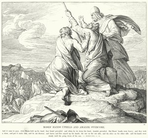 Les mains de Moïse soutenues et Amalek vaincu - Julius (after) Schnorr von Carolsfeld