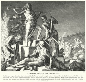 Néhémie arme les ouvriers - Julius (after) Schnorr von Carolsfeld
