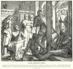 Pierre renie le Christ (gravure) - Julius (after) Schnorr von Carolsfeld