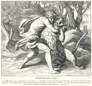 Samson tue un lion - Julius (after) Schnorr von Carolsfeld