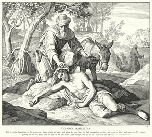 Le Bon Samaritain (gravure) - Julius (after) Schnorr von Carolsfeld