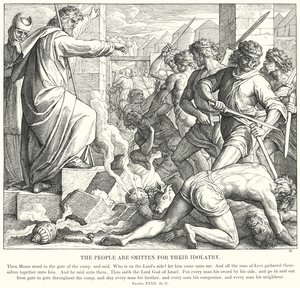 Le peuple est frappé pour son idolâtrie - Julius (after) Schnorr von Carolsfeld