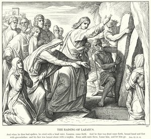 La résurrection de Lazare (gravure) - Julius (after) Schnorr von Carolsfeld