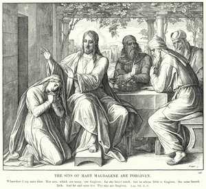 Les péchés de Marie-Madeleine sont pardonnés - Julius (after) Schnorr von Carolsfeld