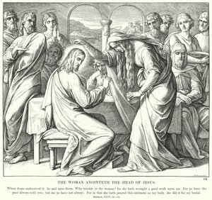 La femme oint la tête de Jésus (gravure)