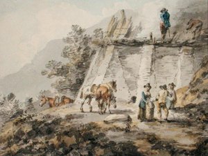 Un four à chaux - Julius Caesar Ibbetson
