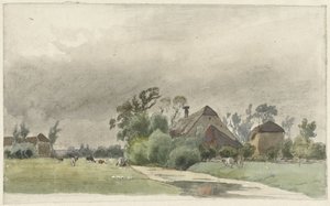 Canal menant à une ferme - Julius Jacobus van de Sande Bakhuyzen