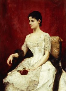 Roses cramoisies et dentelle - Julius Leblanc Stewart