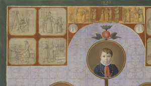 (détail) de "La famille du boulanger, Johann Friedrich Nikolaus", 1828 - Julius Oldach