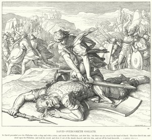 David triomphe de Goliath - Julius Schnorr von Carolsfeld