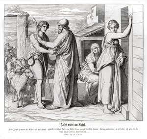 Jacob demande Rachel en mariage, Genèse - Julius Schnorr von Carolsfeld