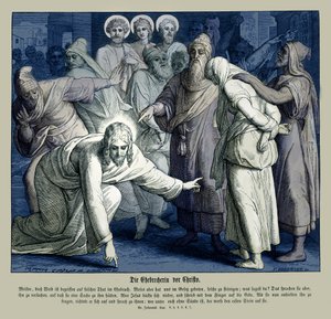 Jésus et la femme adultère, Évangile de Jean - Julius Schnorr von Carolsfeld