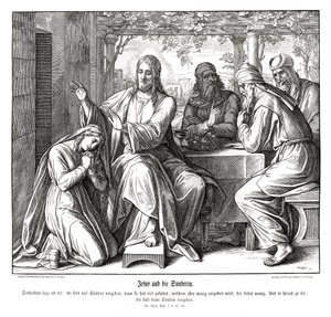 Jésus et la femme pécheresse, Évangile de Luc - Julius Schnorr von Carolsfeld