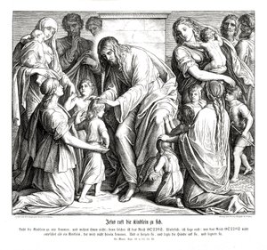 Jésus appelle les enfants à lui, Évangile de Marc - Julius Schnorr von Carolsfeld