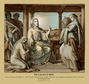 Jésus dans la maison de Marthe, Évangile de Luc - Julius Schnorr von Carolsfeld