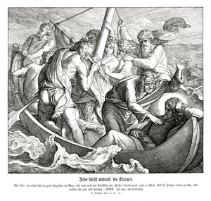 Jésus dort pendant la tempête, Évangile de Matthieu - Julius Schnorr von Carolsfeld