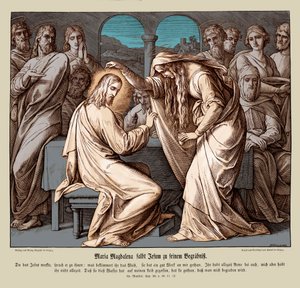 Marie Madeleine oint Jésus, Évangile de Matthieu - Julius Schnorr von Carolsfeld