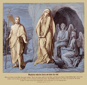 Marie Madeleine au tombeau de Jésus, Évangile de Jean - Julius Schnorr von Carolsfeld