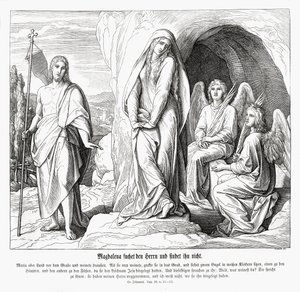Marie Madeleine au tombeau de Jésus, Évangile de Jean - Julius Schnorr von Carolsfeld