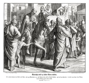 Mardochée est honoré par le roi, Esther - Julius Schnorr von Carolsfeld