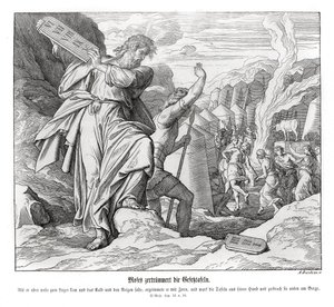 Moïse brise les tables de la loi, Exode - Julius Schnorr von Carolsfeld