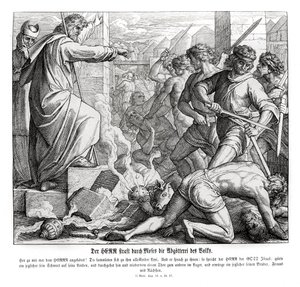 Moïse punit le peuple pour son idolâtrie, Exode - Julius Schnorr von Carolsfeld
