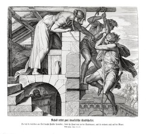 Rahab sauve deux hommes israélites, Josué - Julius Schnorr von Carolsfeld