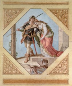 Siegfried et Brunhilde, illustration de La Niebelungen par Richard Wagner (1813-83)