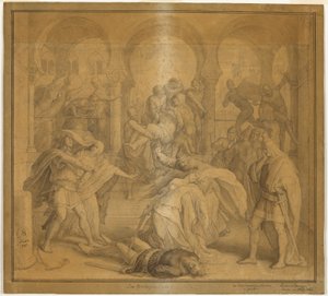 La fin des Nibelungen - La mort de Kriemhild - Julius Schnorr von Carolsfeld