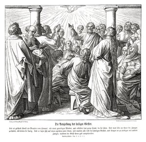 Les apôtres sont remplis du Saint-Esprit, Actes - Julius Schnorr von Carolsfeld