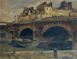 Paysage parisien avec le Pont Neuf - Julius Ullmann