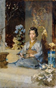 Japonaise dans une chambre - Julius Victor Berger
