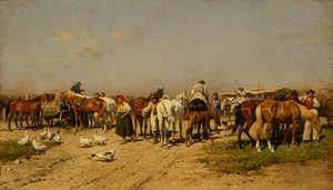 Le marché - Julius von Blaas