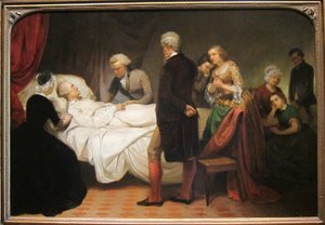 Washington sur son lit de mort