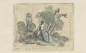 Femme avec un chien dans un parc