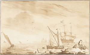 Navire de guerre près de la plage