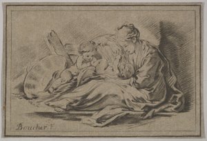 Mère avec deux enfants, 18e siècle - Jurriaan Cootwijk