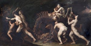 La Carcasse: une sorcière dessinée sur le squelette d