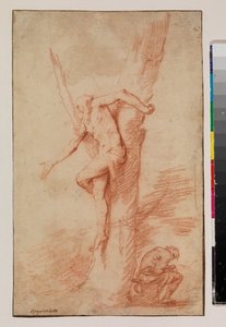 Homme attaché à un arbre, et une figure reposant, 1630-35