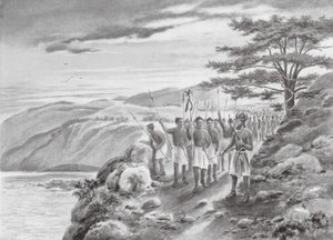 Sargon Ier à la Méditerranée (lithographie) - Justus Hill