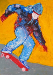 Action dynamique de skateur