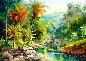 Une rivière tropicale pleine de vie - Justyna Jaszke