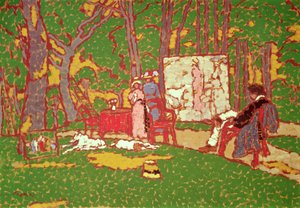 Peindre Lazarine et Anella dans le parc. Il fait chaud - József Rippl Rónai