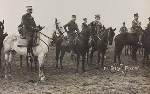 Album Jack Bosio - Campagne de guerre 1917-1920 : Mission militaire en Pologne (Varsovie - Posen) mars-avril 1919, une batterie de chevaux à Posen (Poznan) - K. Greger