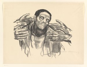 Homme et quatre mains - Käthe Kollwitz (signed by artist)
