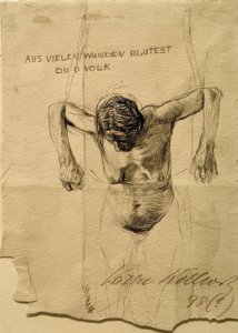 Étude de nu pour la gravure De nombreuses blessures saignent, ô peuple - Käthe Kollwitz