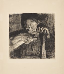 Beim Dengeln - Käthe Kollwitz